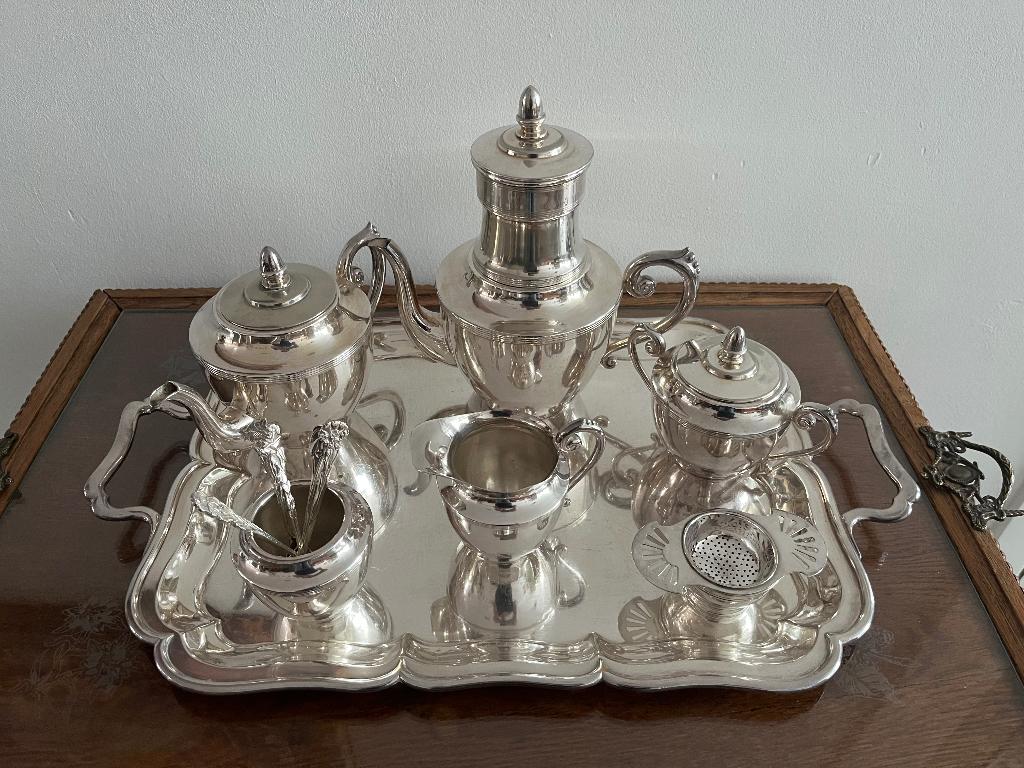 Compleet zwaar verzilverd servies in perfecte staat, Ophalen of Verzenden