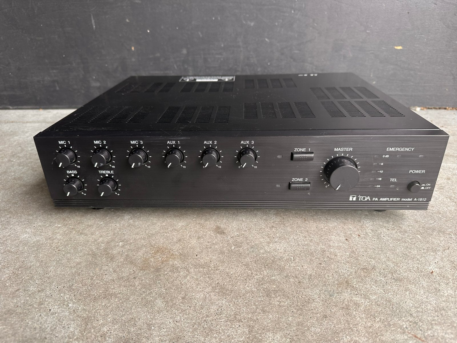 TOA PA Versterker model A-1812, Overige merken, Ophalen of Verzenden, 120 watt of meer, Gebruikt