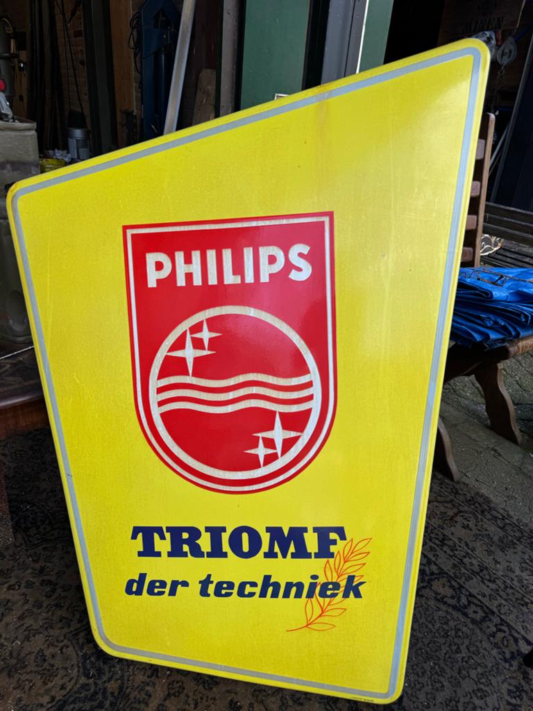 Prachtig emaille bord Philips Triomf der techniek, Ophalen