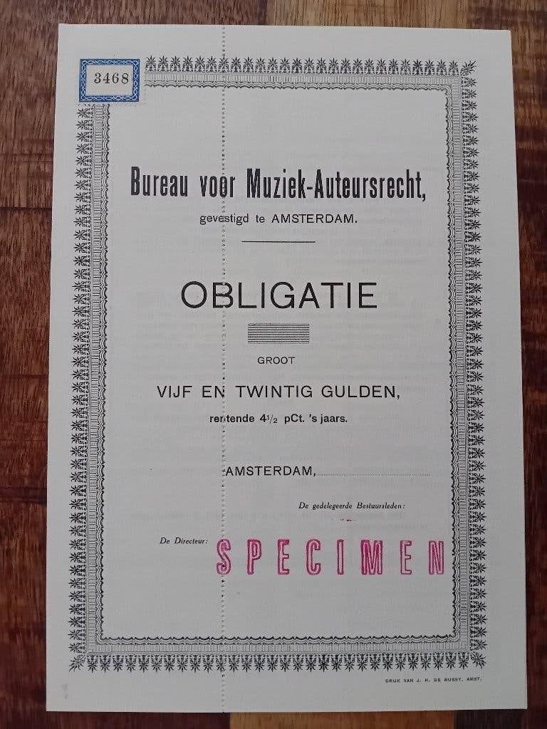 Bureau voor Muziek-Auteursrecht - 1914 - BumaStemra, Ophalen of Verzenden, Voor 1920, Overige typen