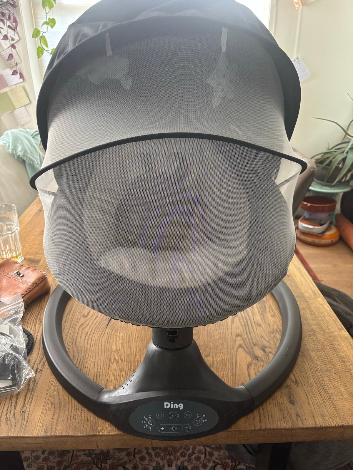 Ding Hugg Swing Baby Schommelstoel met Muziek en Timer, Ophalen of Verzenden, Gebruikt
