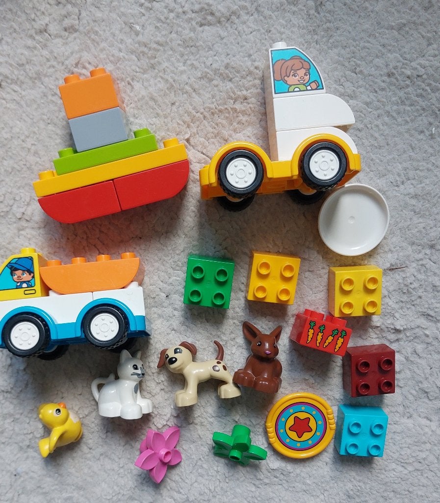 Duplo huisdieren en 2 autootjes