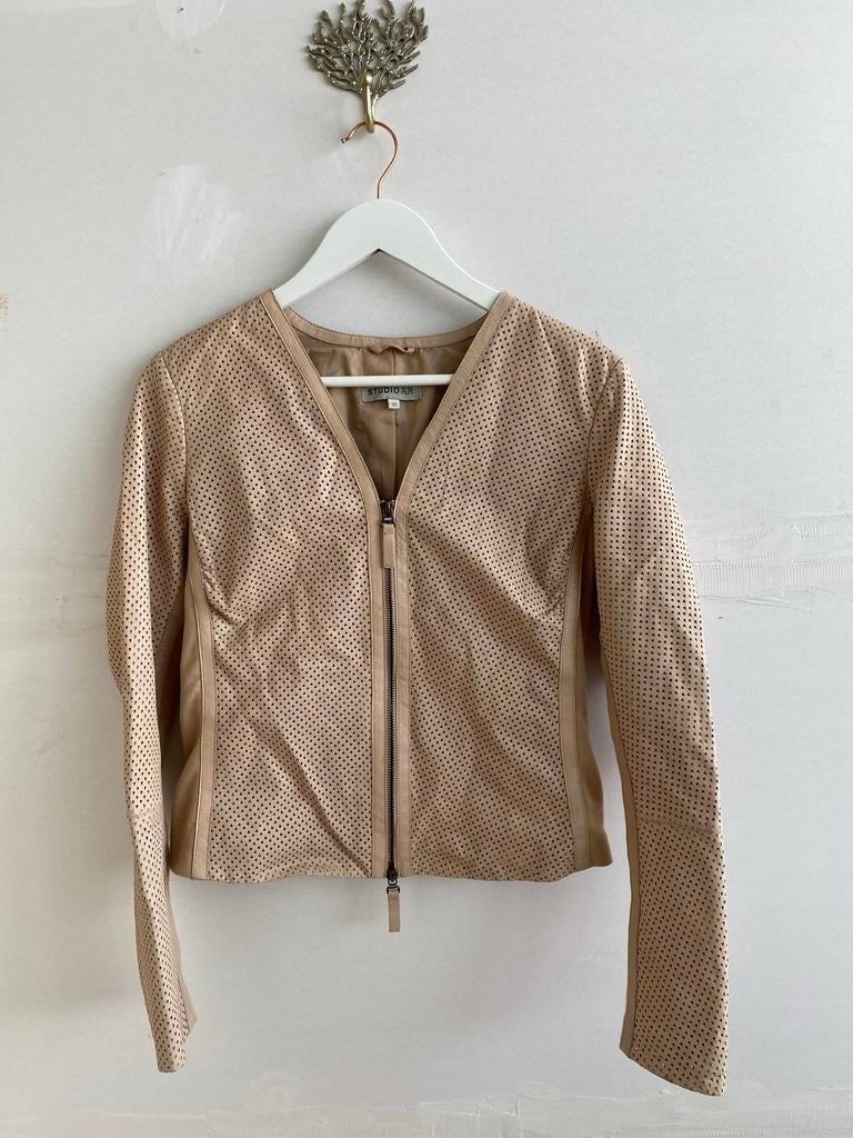 Studio AR blazer/jasje met rits - Roze/beige- maat 38, Maat 38/40 (M), Verzenden, Jasje, Roze