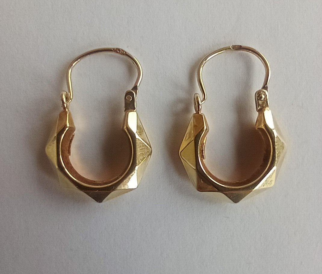 14 karaats gouden creolen, Verzenden, Goud, Oorbellen