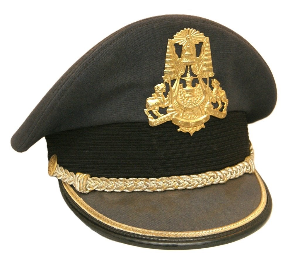 Oude politie pet / cap Cambodja, Ophalen of Verzenden, Marechaussee, Azië, Helm of Baret