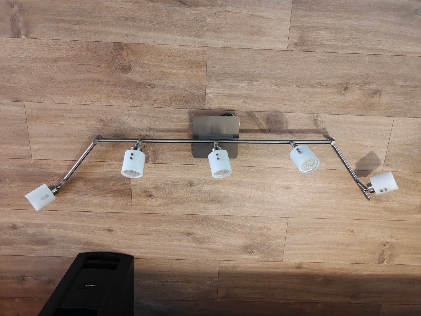 Plafondspot Ikea met 5 verstelbare LED-spots, Ophalen, Gebruikt, Geschikt voor plafondmontage, GU10
