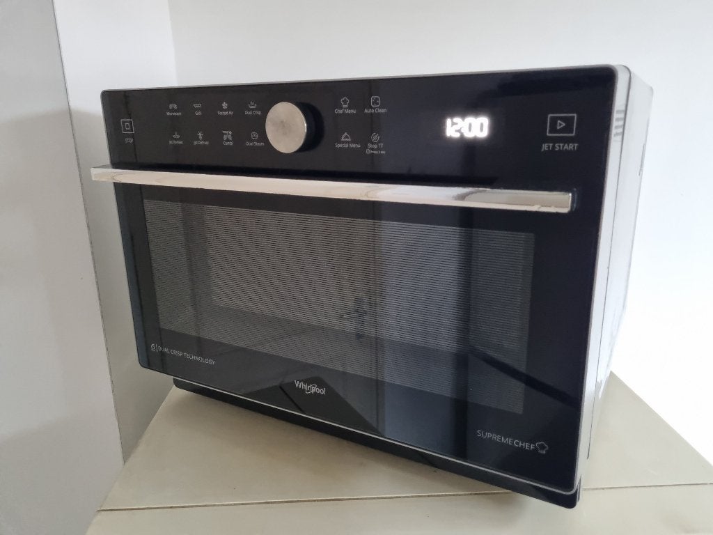Whirlpool MWPN 339 SB combimagnetron met oven & crisp, Ophalen, Combimagnetron, Gebruikt, Draaiplateau