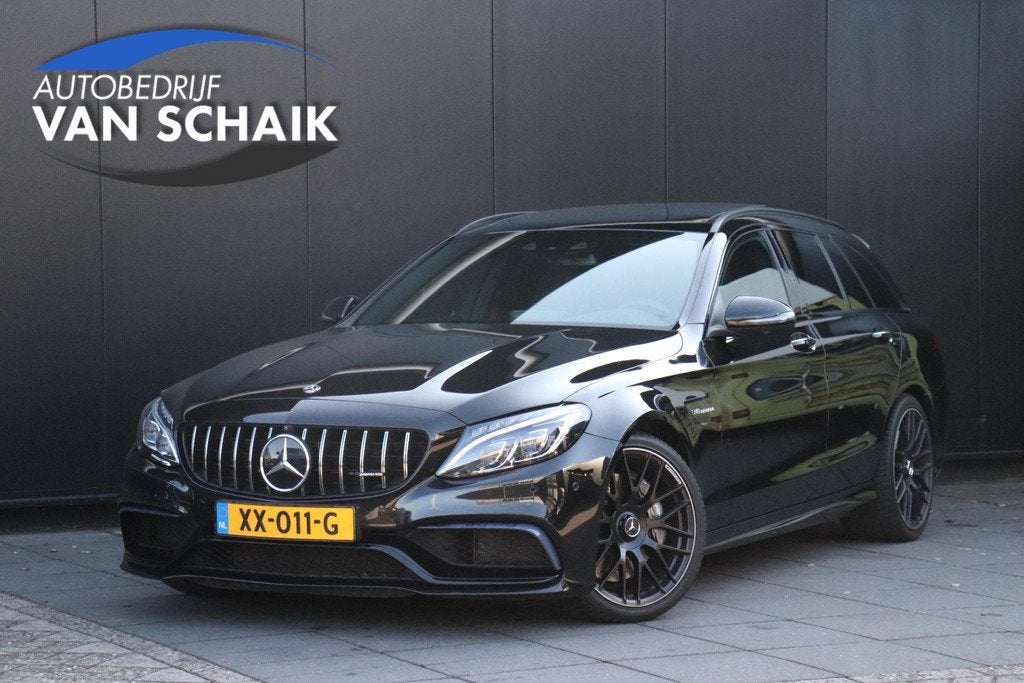 Mercedes-Benz C-klasse Estate AMG 63 | SCHAALSTOELEN | LEDER, Automaat, Gebruikt, Open dak, 102 €/maand