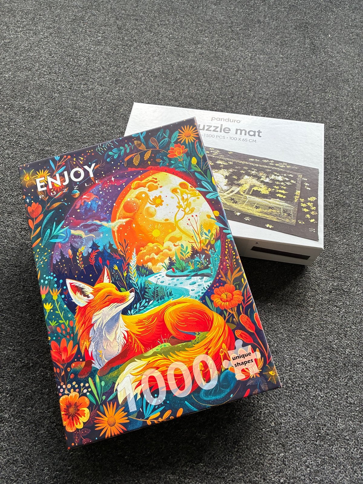 Enjoy Puzzel Vos 1000 stukjes & Panduro Puzzelmat, Ophalen, 500 t/m 1500 stukjes, Zo goed als nieuw, Legpuzzel