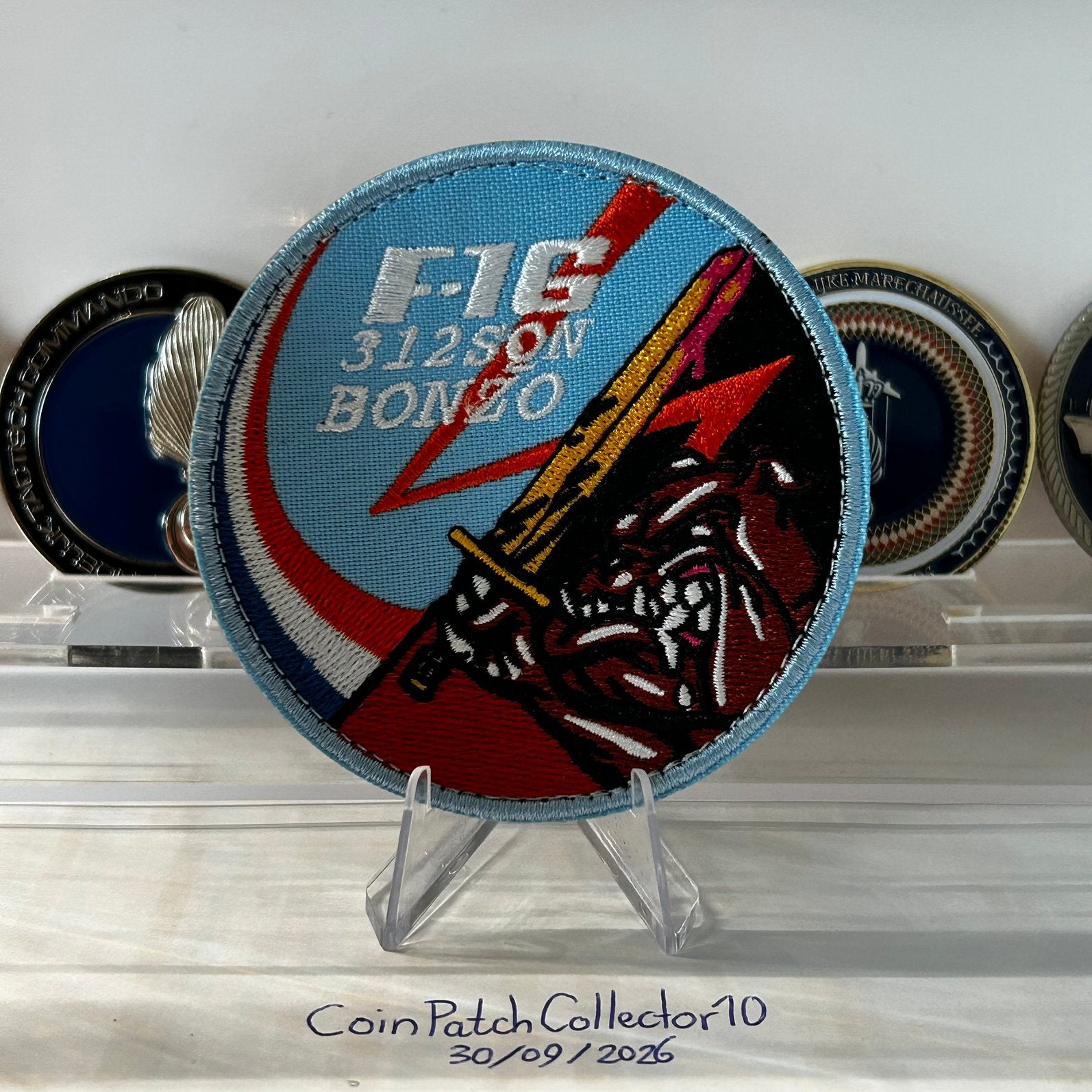 KLu F-16 312 Squadron “Bonzo” Patch, Ophalen of Verzenden, Luchtmacht, Nederland, Embleem of Badge