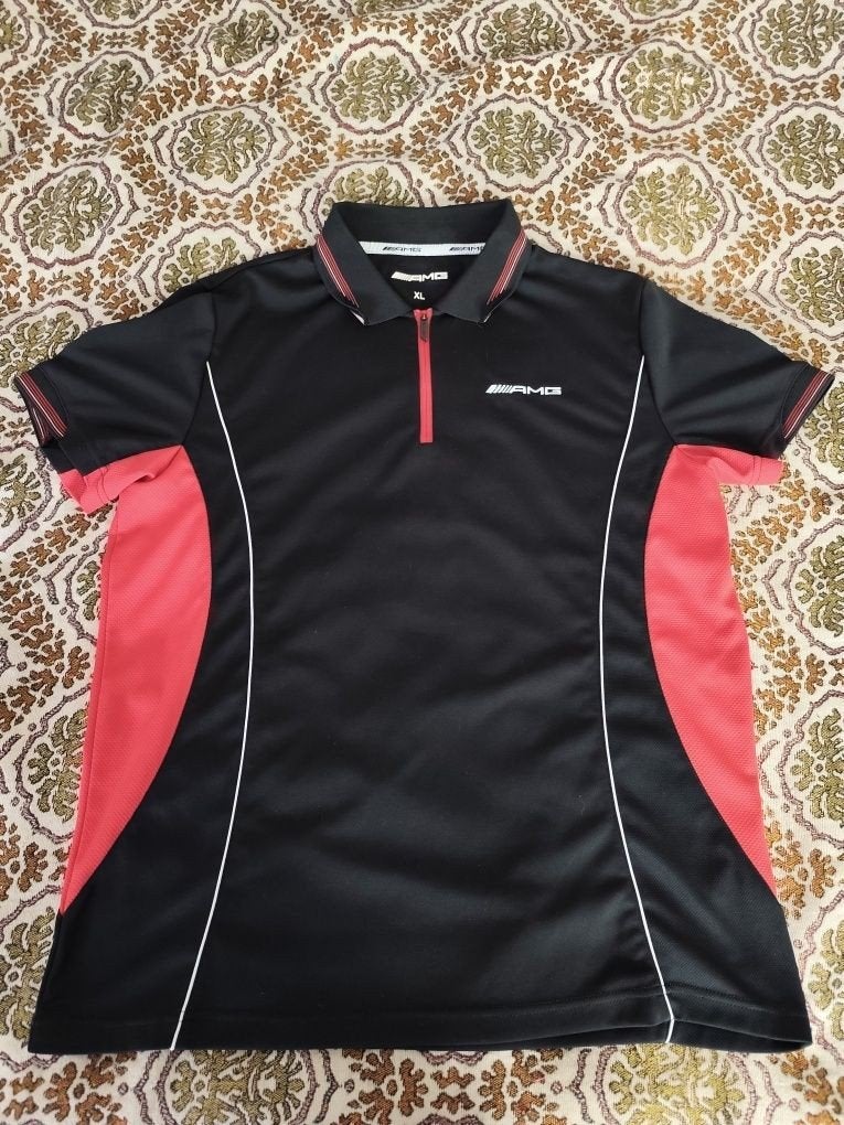 AMG Polo Shirt Zwart Rood Maat XL, Kleding | Heren, T-shirts, Ophalen of Verzenden