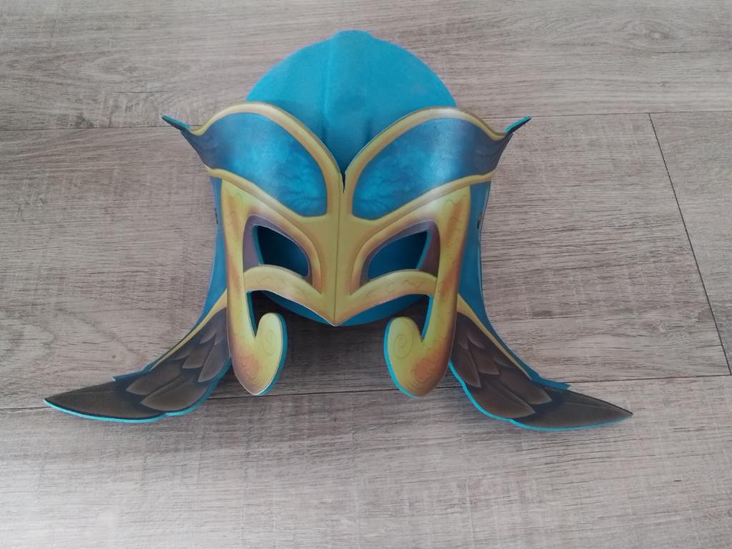 Blauwe masker/hoofddeksel raveleijn efteling klein scheurtje, Ophalen of Verzenden, Zo goed als nieuw