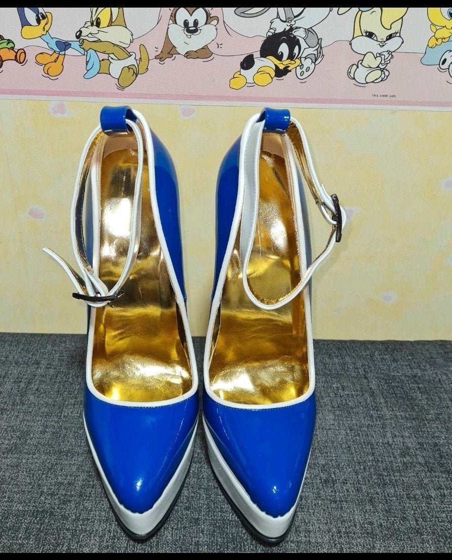 Nieuwe oranje Wonderheels schoenen maat 43. Ook in blauw., Blauw, Nieuw, Ophalen of Verzenden, Schoenen met hoge hakken