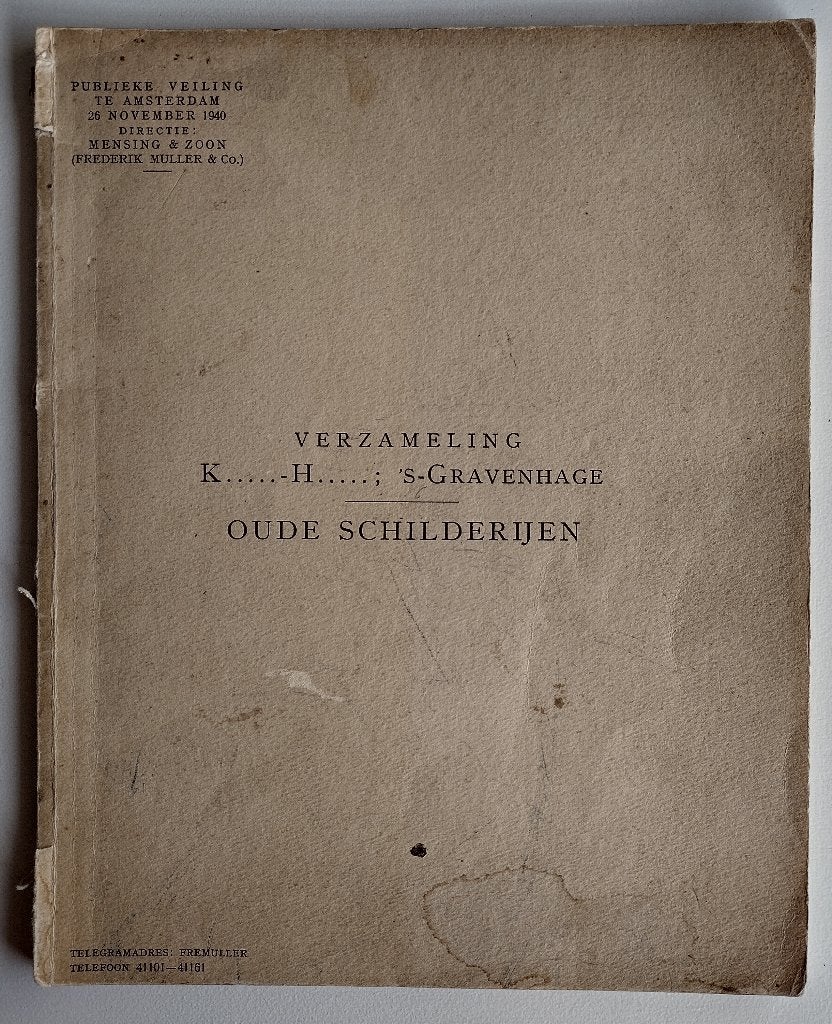 Catalogus van veiling 74 schilderijen ’s-Gravenhage (1940), Boeken, Ophalen of Verzenden, Gelezen