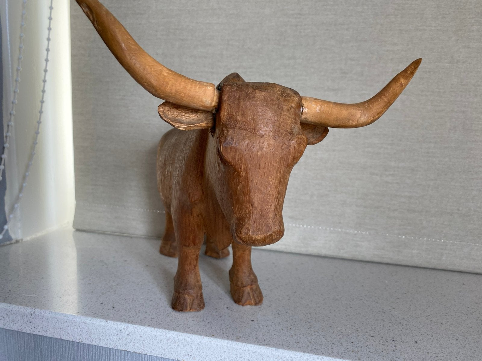 Houten beeld buffel, Ophalen of Verzenden, Zo goed als nieuw