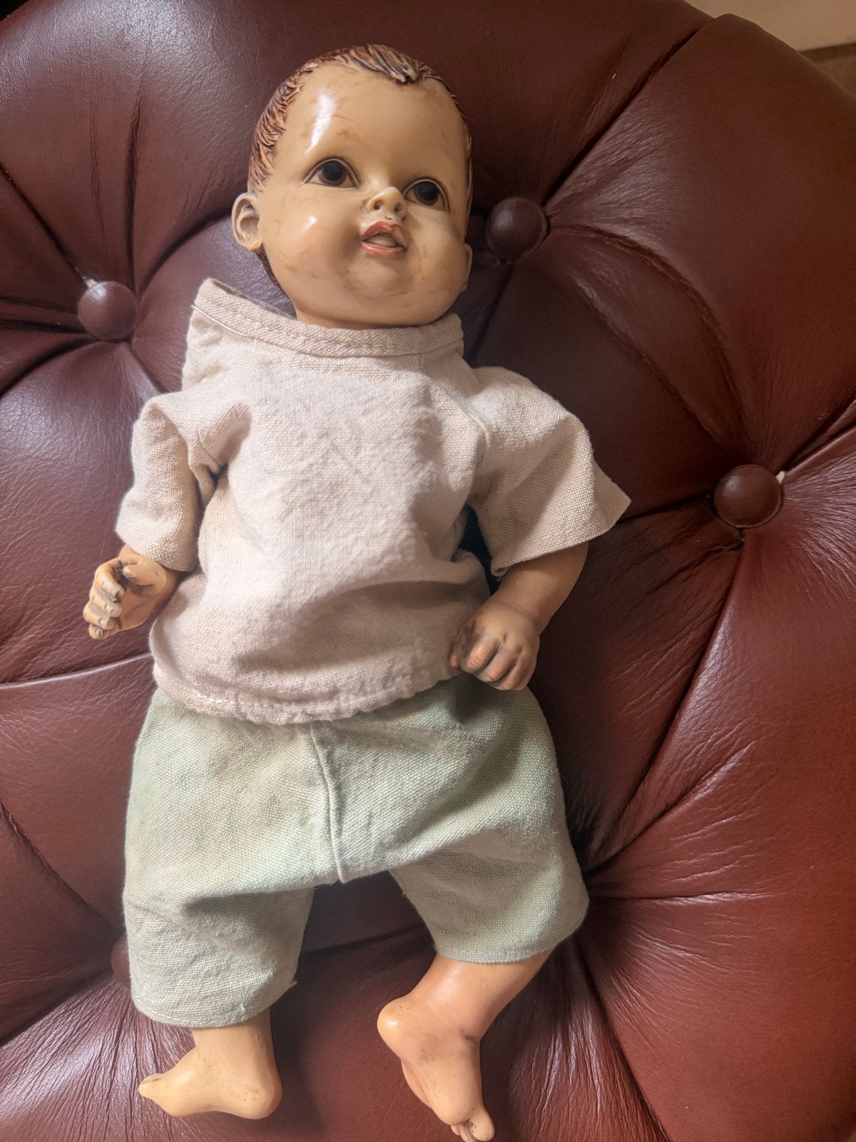 Vintage Babypop - 28 cm - Jaren '20/'30, Verzamelen, Ophalen of Verzenden, Gebruikt, Babypop