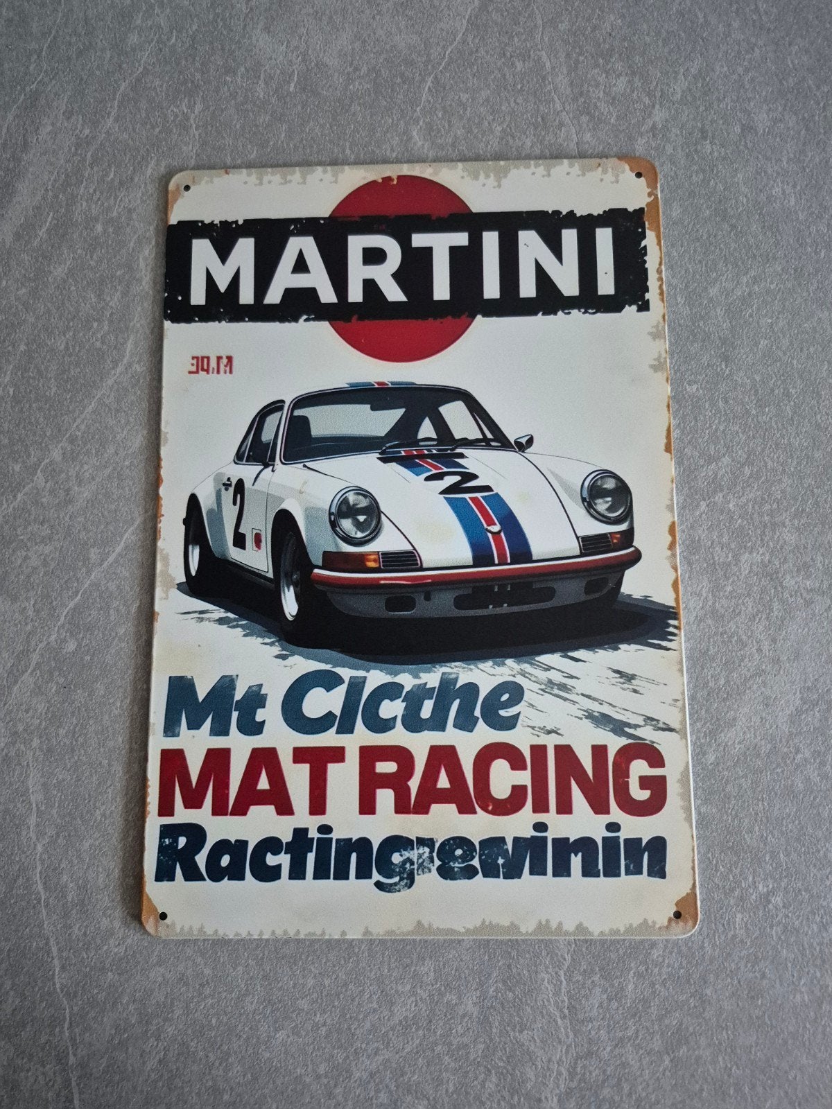 Martini Racing Porsche 911 Metalen Plaat - Vintage Look, Ophalen of Verzenden, Zo goed als nieuw, Auto's