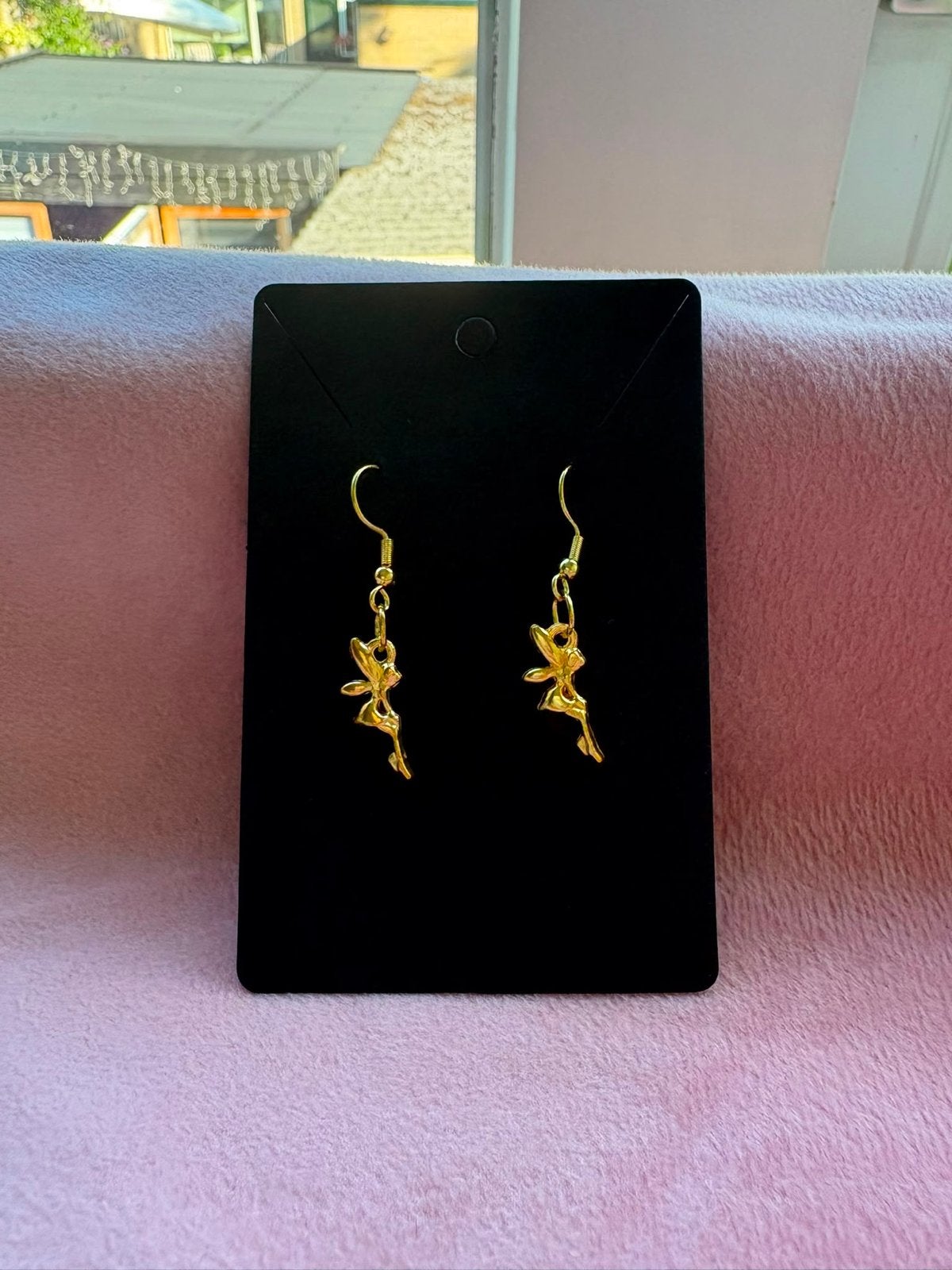 Nieuwe goudkleurige oorbellen met elfjes, Sieraden, Tassen en Uiterlijk, Overige materialen, Hangers, Verzenden, Nieuw