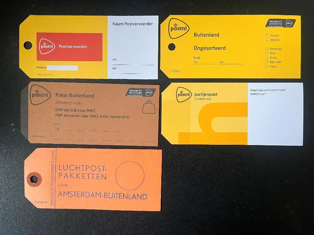10 postzak labels PostNL ongebruikt, Verzenden, Na 1940, Postfris