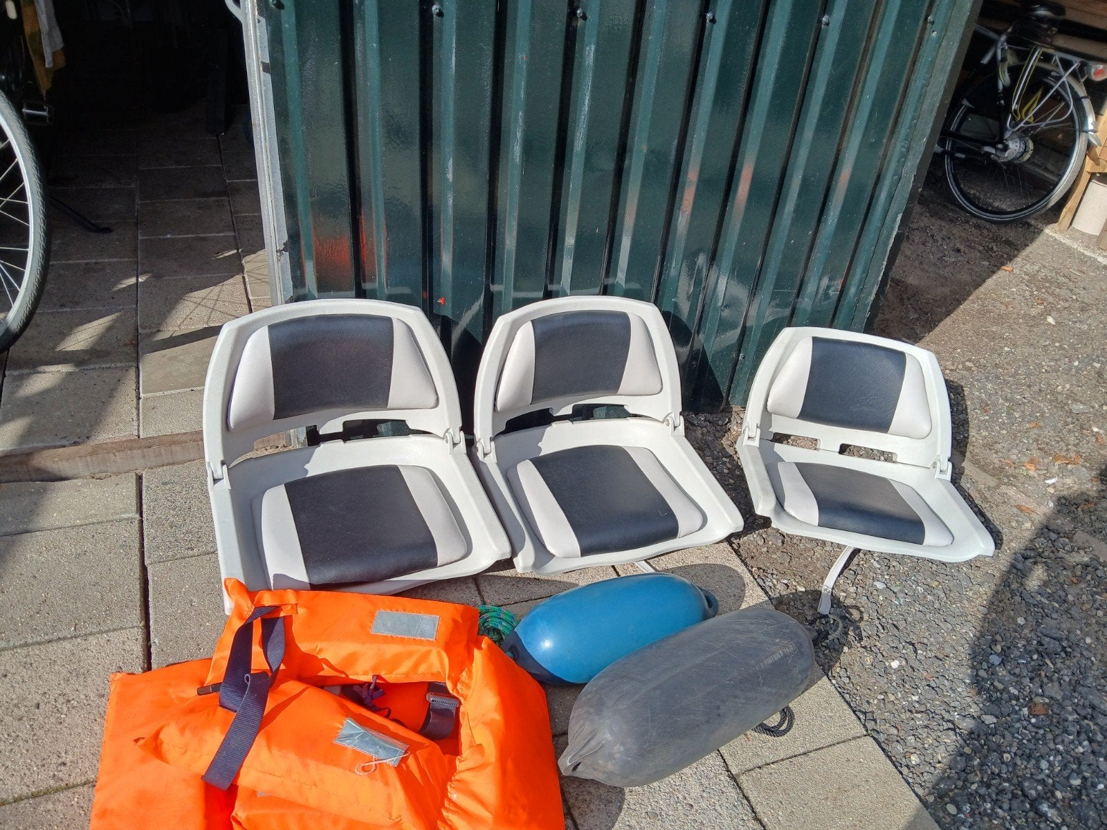 Boot accessoires: 3 stoeltjes, zwemvesten, stootkussens, Ophalen of Verzenden