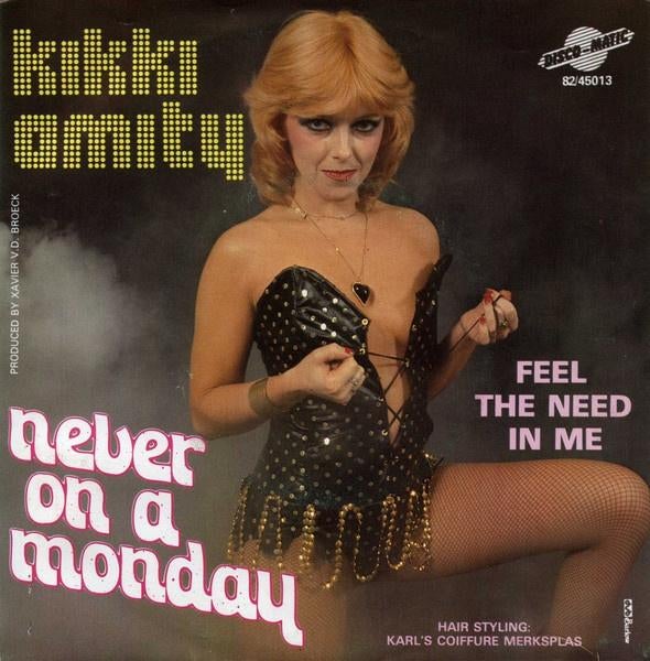 Disco Single (1982) Kikki Amity - Never on a Monday, Gebruikt, Fotohoes, 7 inch, 1980 - 1989