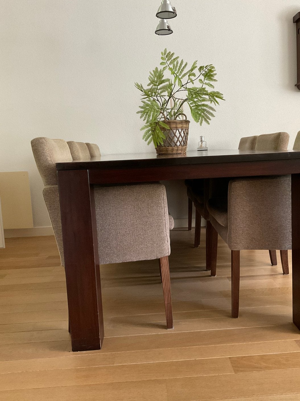 Elegante  grote eettafel met zes stoelen, Ophalen, Gebruikt, 100 tot 150 cm, Klassiek