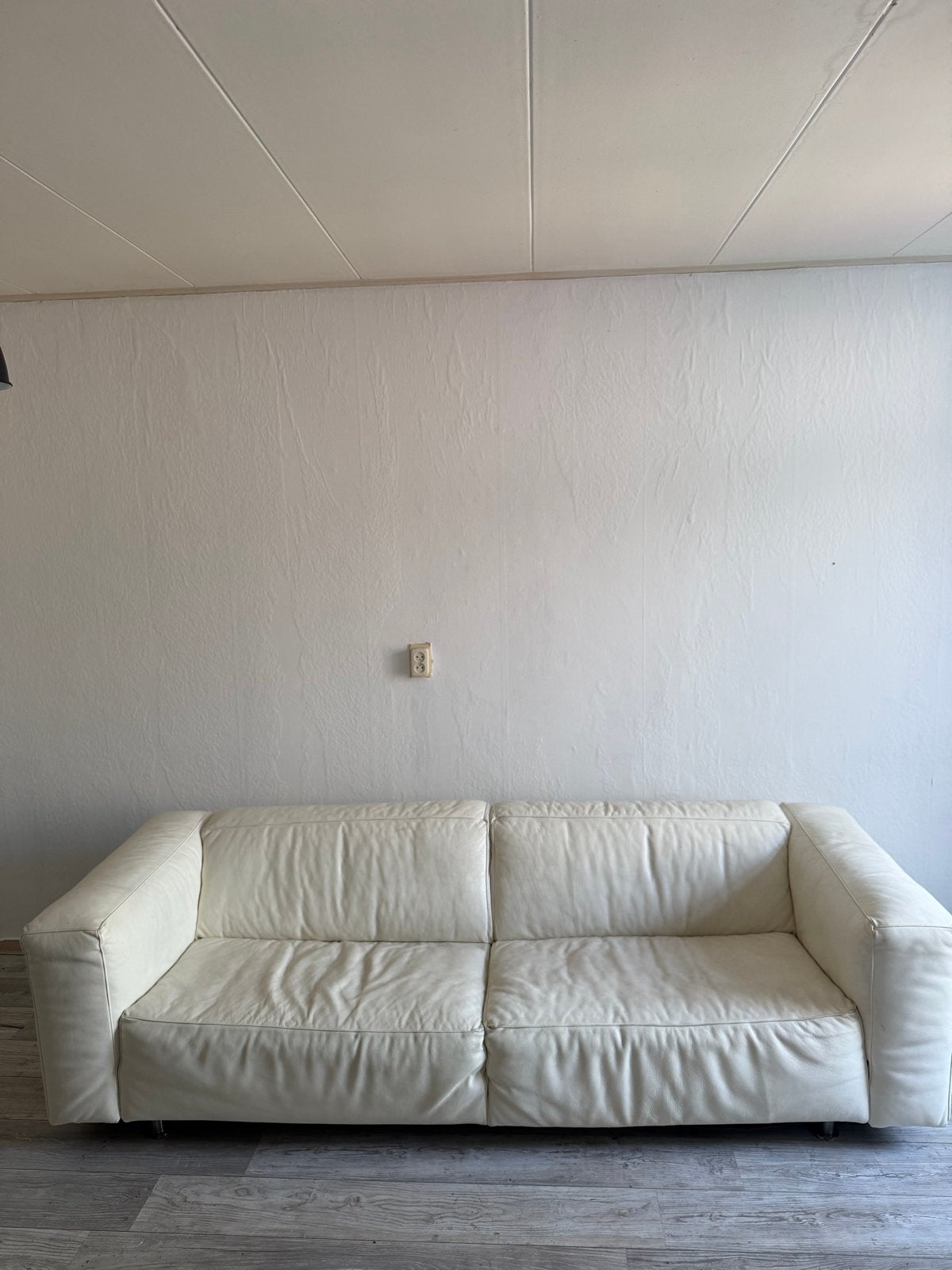 witte leren bank (kartell collection), Ophalen, Gebruikt, 150 tot 200 cm, Tweepersoons