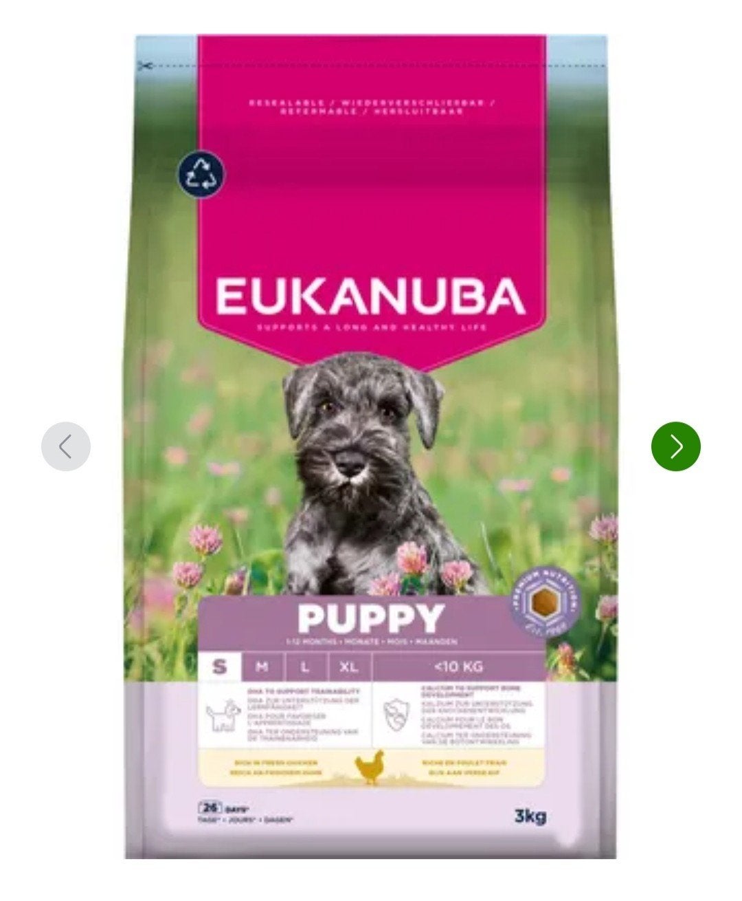 Eukanuba puppy S brokken, Ophalen, Hond