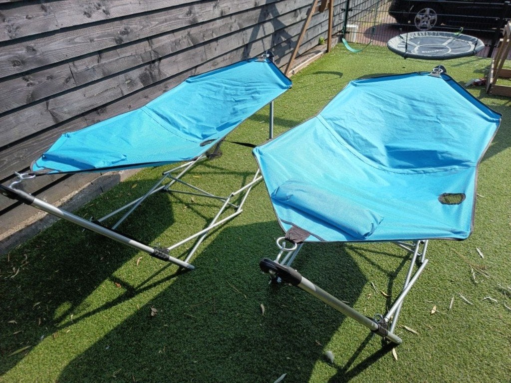 Hangmat (Inklapbaar) 120 kg, Tuin en Terras, Ophalen, Zo goed als nieuw, Eenpersoons, Inklapbaar