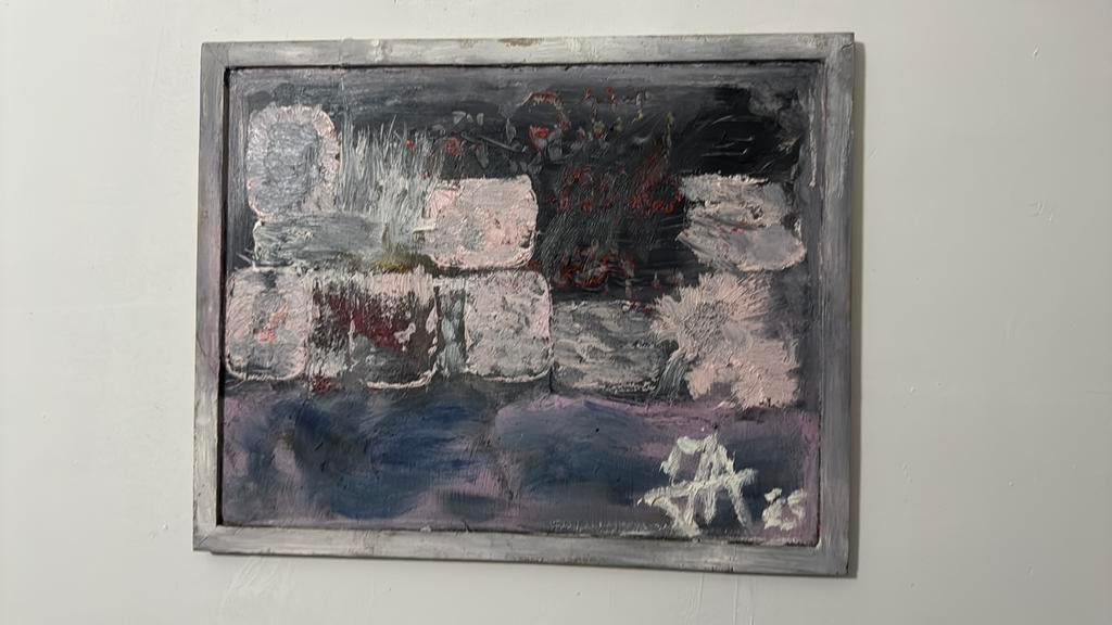 Finca met paarden 50x35 Jos-Jacco populiers, Antiek en Kunst, Kunst | Schilderijen | Abstract, Ophalen of Verzenden