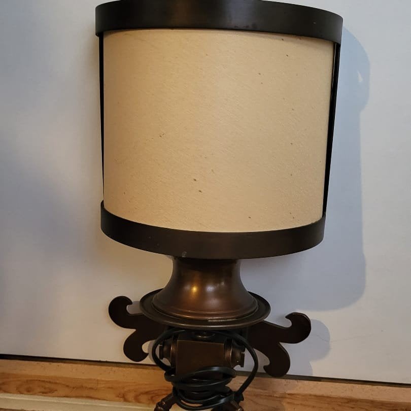 Leo Koek vintage wandlamp met stoffen kap, Ophalen