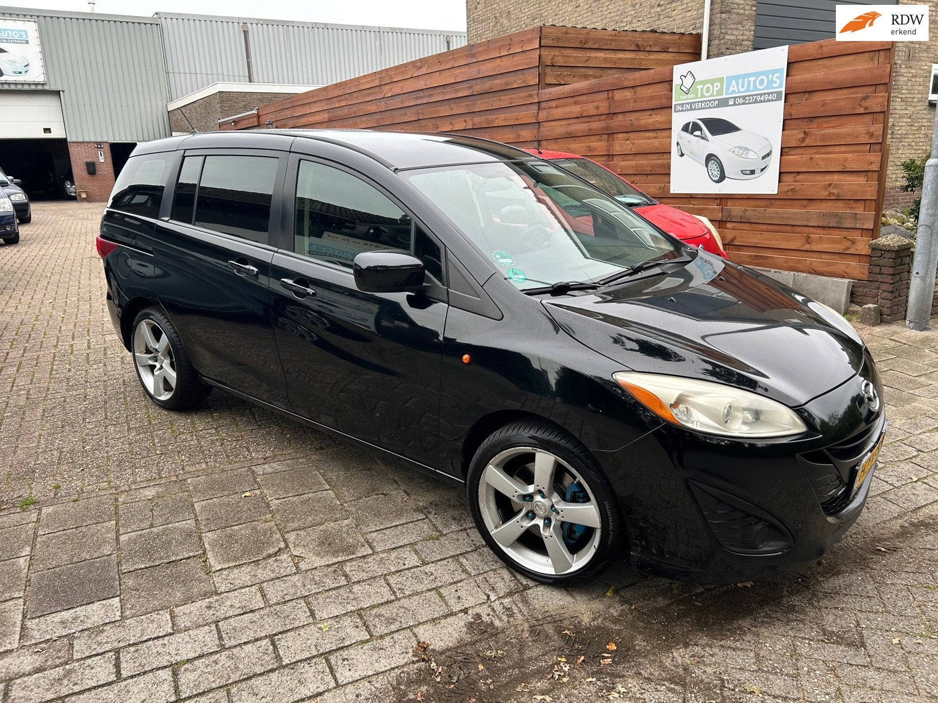 Mazda 5 /7 persoon/nieuwe apk!, Auto's, Automaat, Dealer onderhouden, Gebruikt, Zwart