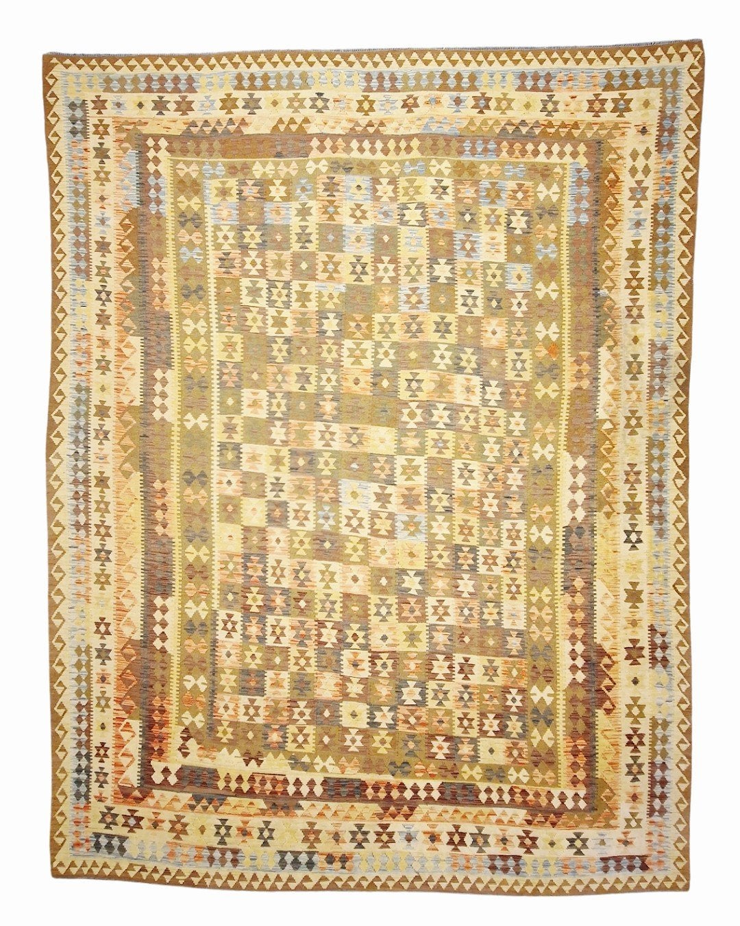Grote Kelim Afganistan 390x300 handgeweven wollen vloerkleed, 1185VB, Gebruikt, De handelmaatschappij, 200 cm of meer