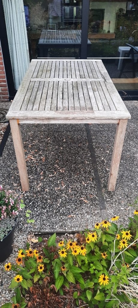 Teakhouten tuintafel, Ophalen, Gebruikt, Rechthoekig, Teakhout