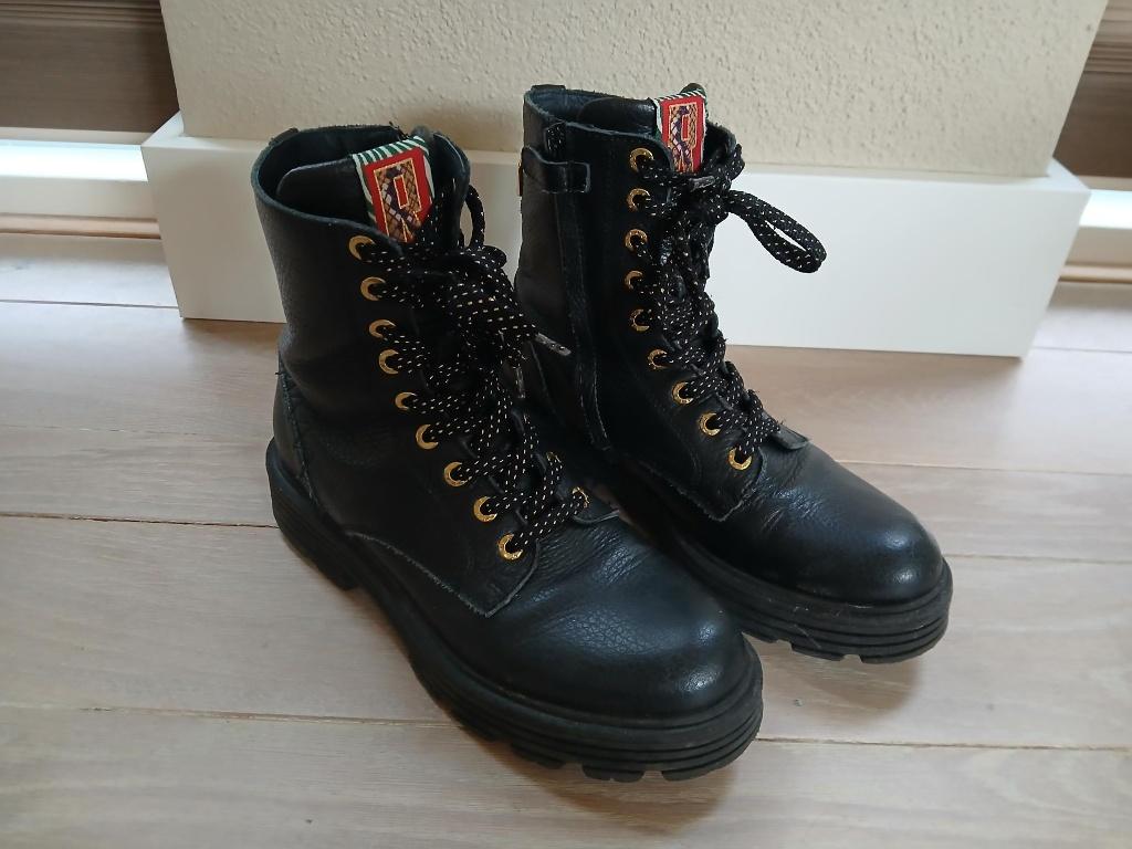 Zwart leren Veterboots RED-RAG maat 38, Kinderen en Baby's, Babykleding | Schoentjes en Sokjes, Red Rag, Meisje, Ophalen of Verzenden