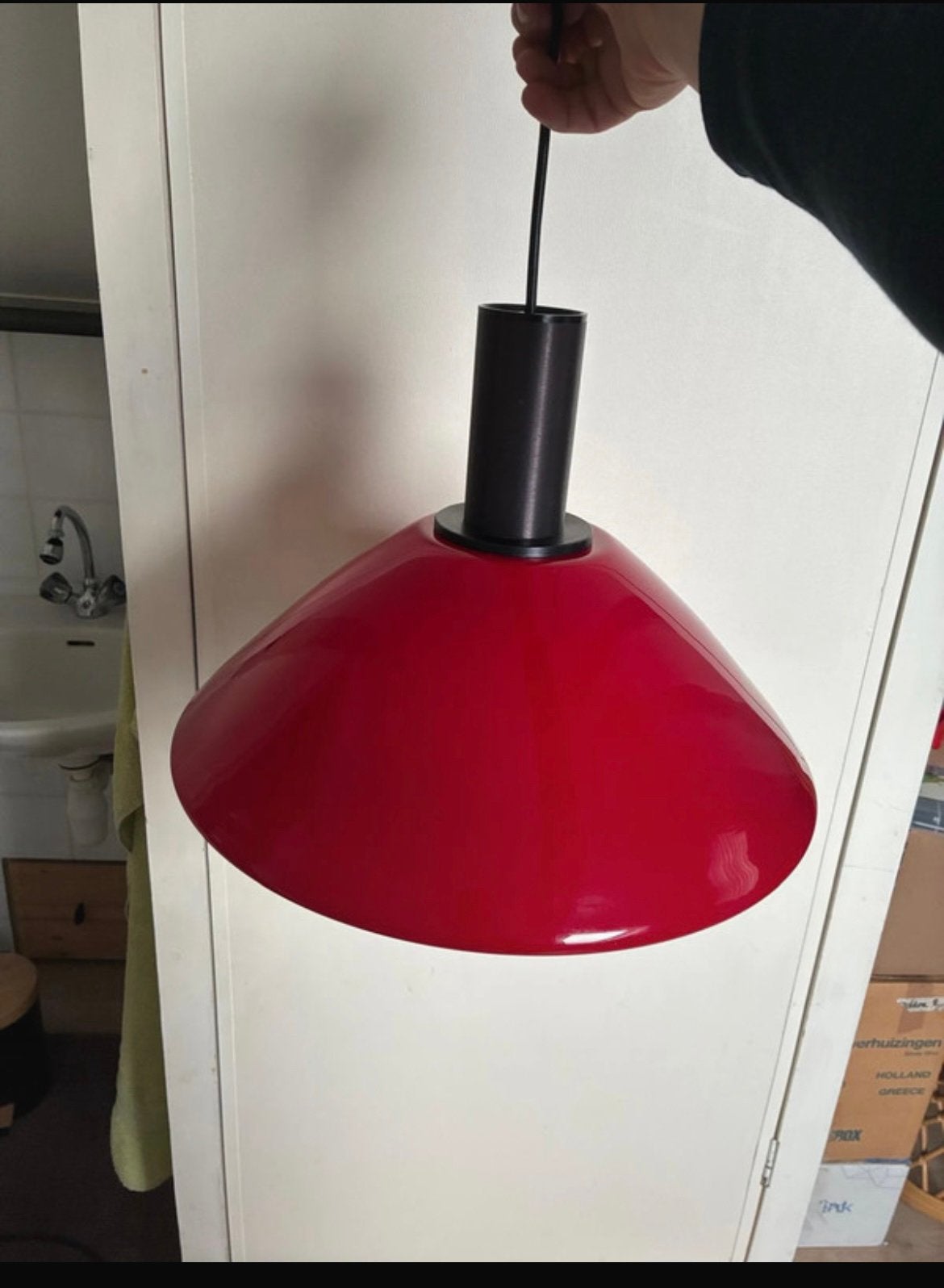 Space age opaline hanglamp, Huis en Inrichting, Ophalen of Verzenden, Zo goed als nieuw