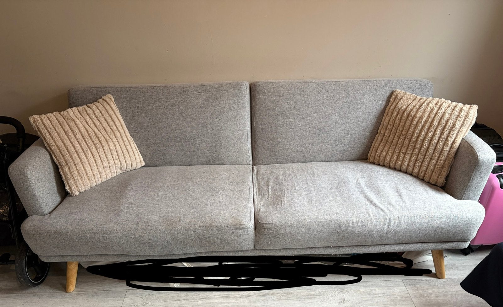Slaapbank+ stoel, Ophalen, Gebruikt, 100 tot 125 cm, 150 tot 200 cm