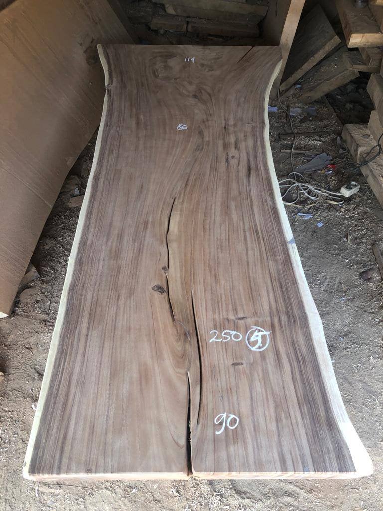 Suar tafelblad boomstamtafel, Huis en Inrichting, Tafels | Eettafels, Ophalen, Rechthoekig, 200 cm of meer, 50 tot 100 cm