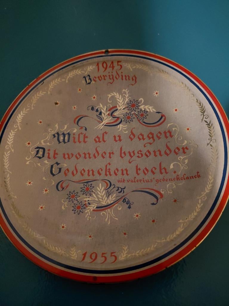 Antiek 10 jarig bevrijdingsbord. Uit Valerius gedenckeklanck, Ophalen of Verzenden