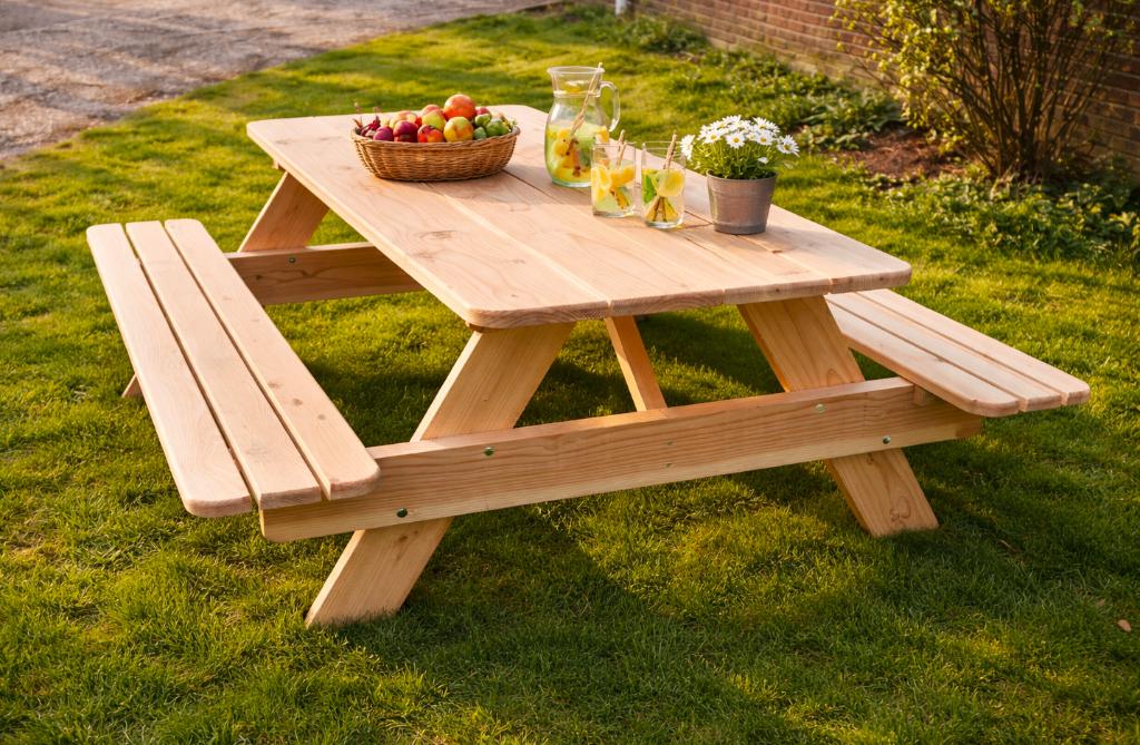 picknicktafel, Tuin en Terras, Picknicktafels, Nieuw, Rechthoekig, Hout, Ophalen