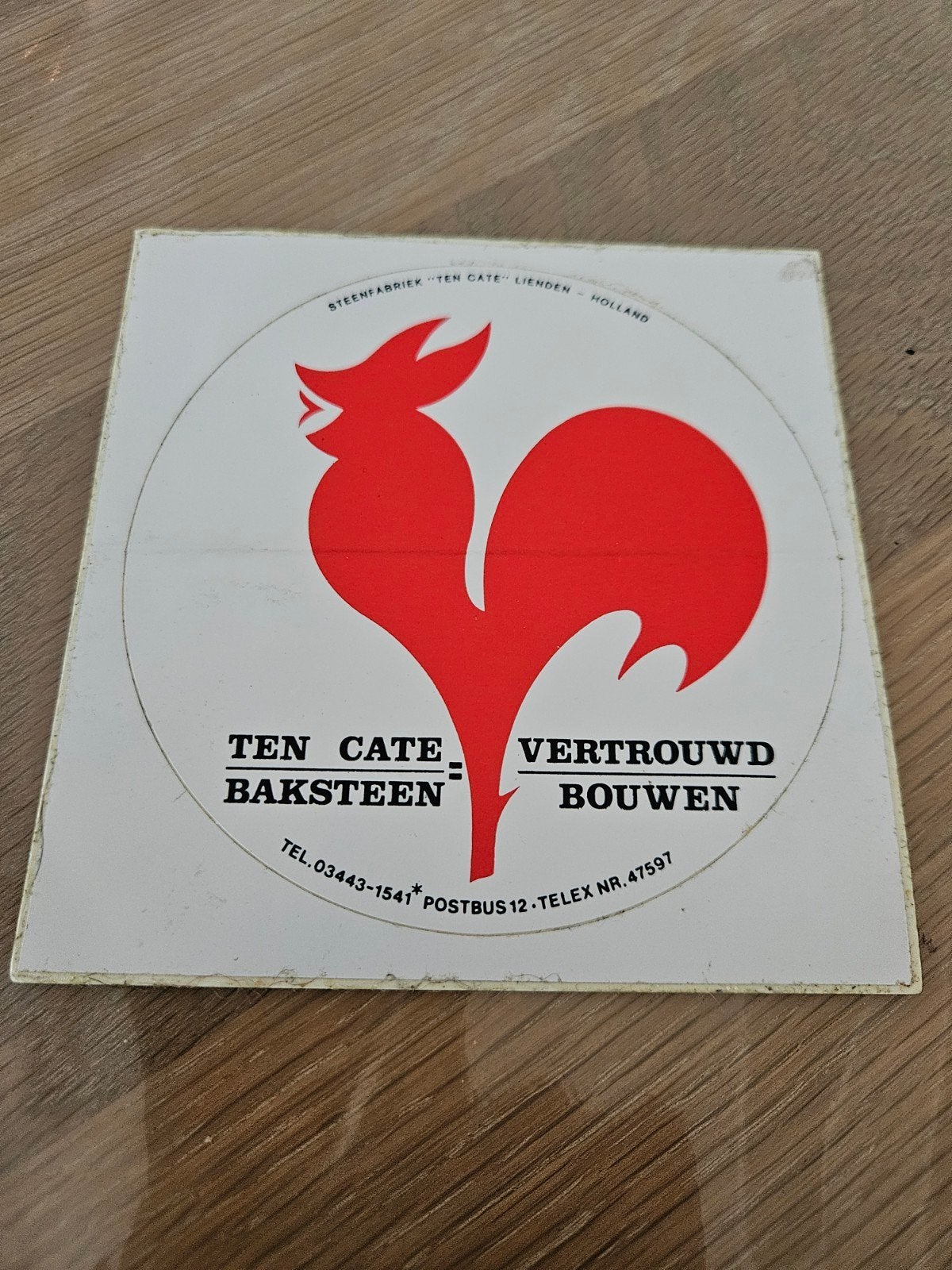 Steenfabriek Ten Cate Lienden sticker, Ophalen of Verzenden
