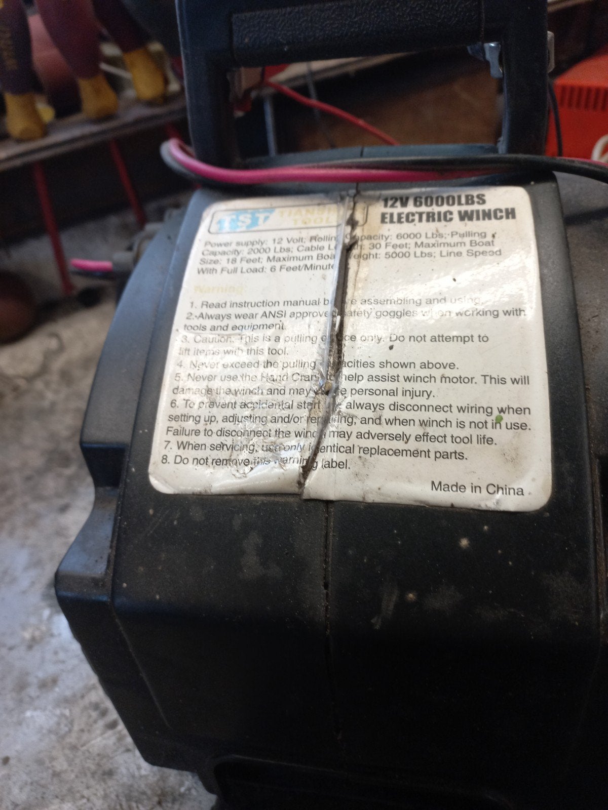 Elektrische takel 12V 6000LBS lier, Ophalen of Verzenden, Gebruikt, Elektrisch