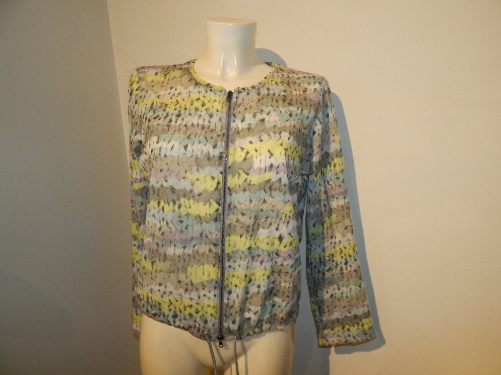Marccain mooi vest wol print breisel kleuren rits N3/M, Maat 38/40 (M), Overige kleuren, Verzenden, Zo goed als nieuw