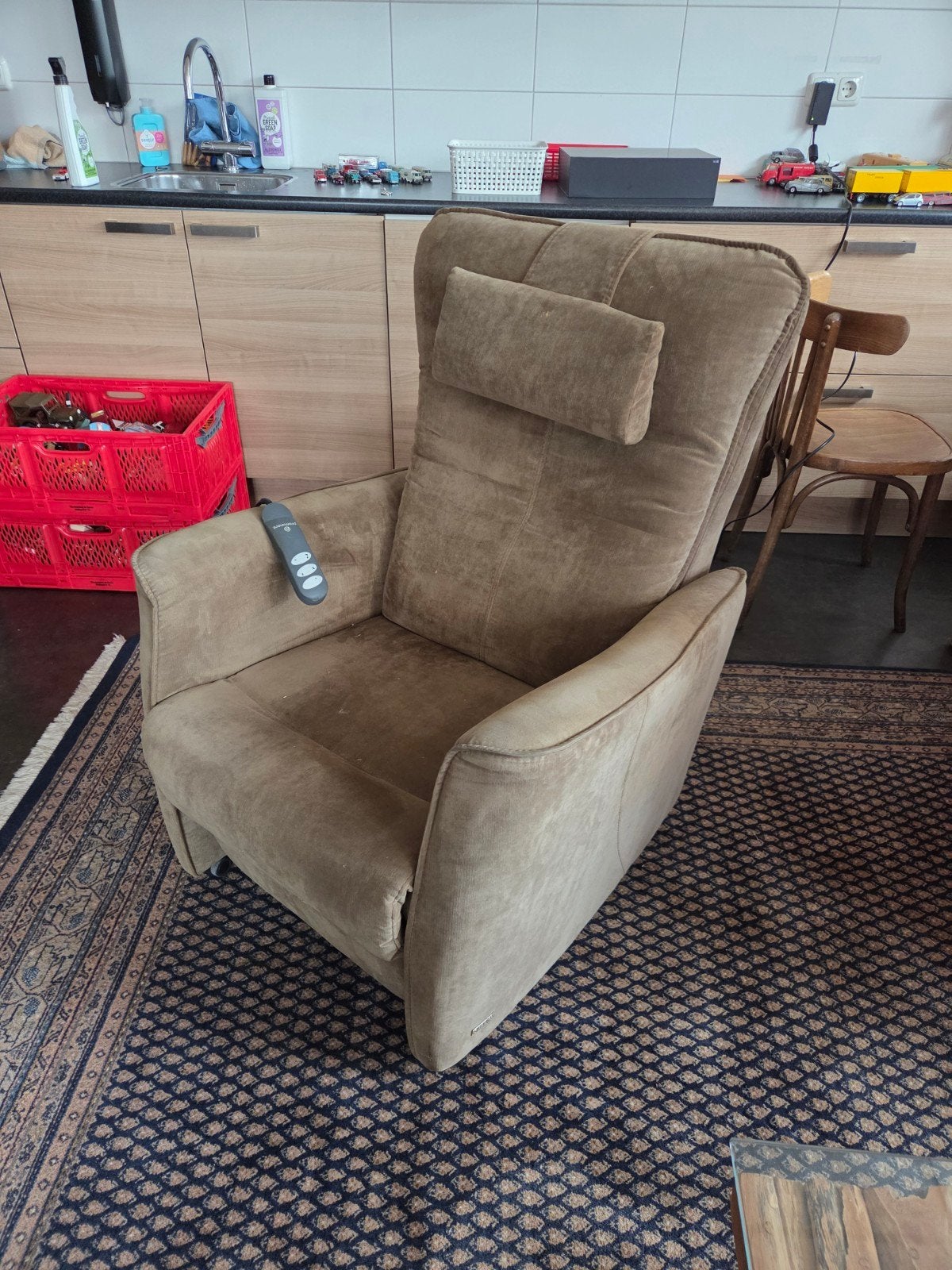 prominent relaxfauteuil, relaxstoel, stoel, Huis en Inrichting, Ophalen, Gebruikt, Minder dan 75 cm, 50 tot 75 cm