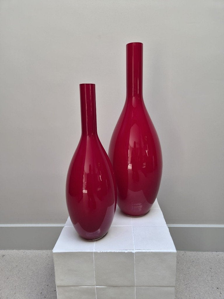 Set van 2 rode vazen, merk Leonardo, Ophalen, 50 cm, Rood, Glas