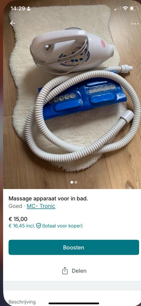 Massage apparaat voor in bad of een kinderbadje in de tuin., Ophalen of Verzenden, Gebruikt, Wit