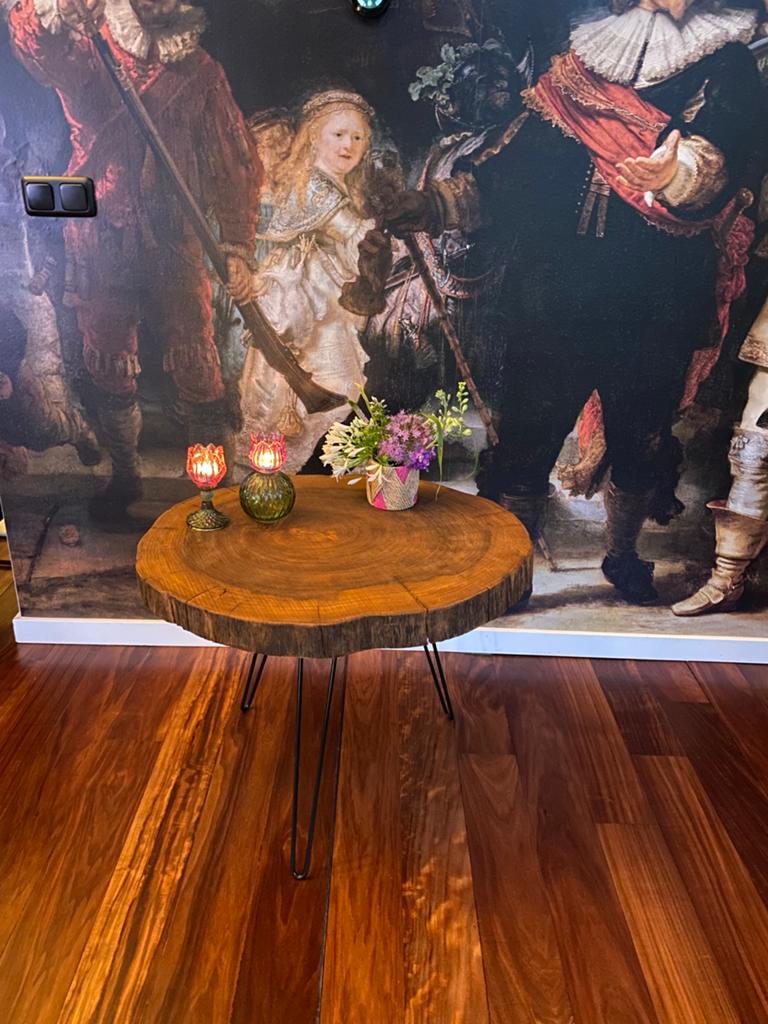 Bijzettafel/salontafel, Ophalen of Verzenden, Zo goed als nieuw, Rond