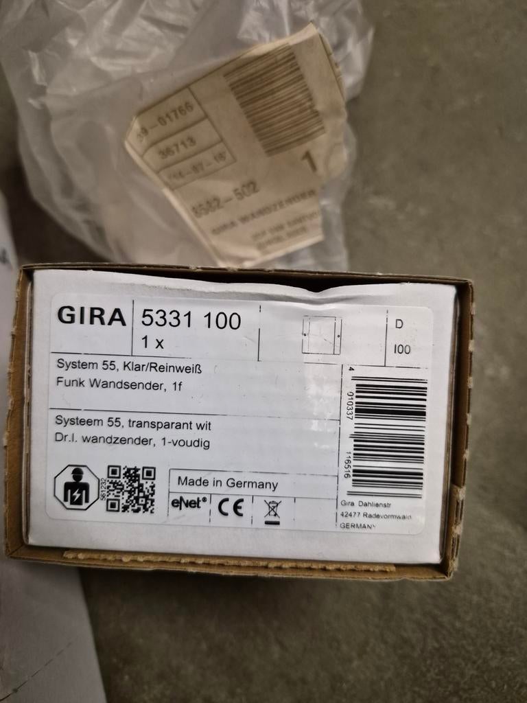 Gira 5331 100 Funk Wandsender, 1-voudig e-net, Ophalen of Verzenden