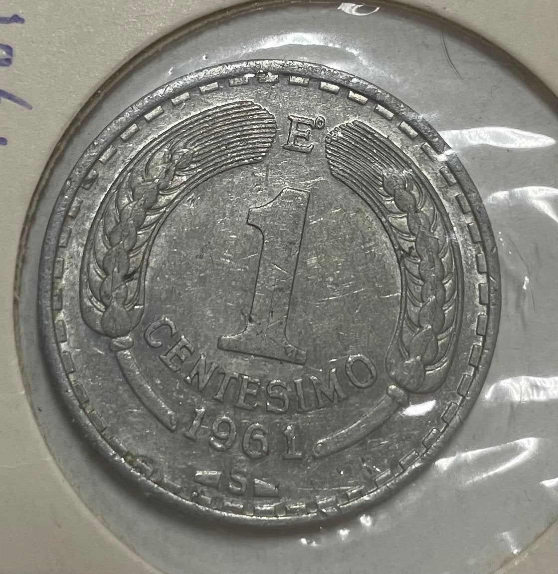 1 centesimo Chili 1961, Postzegels en Munten, Munten | Amerika, Ophalen of Verzenden, Zuid-Amerika
