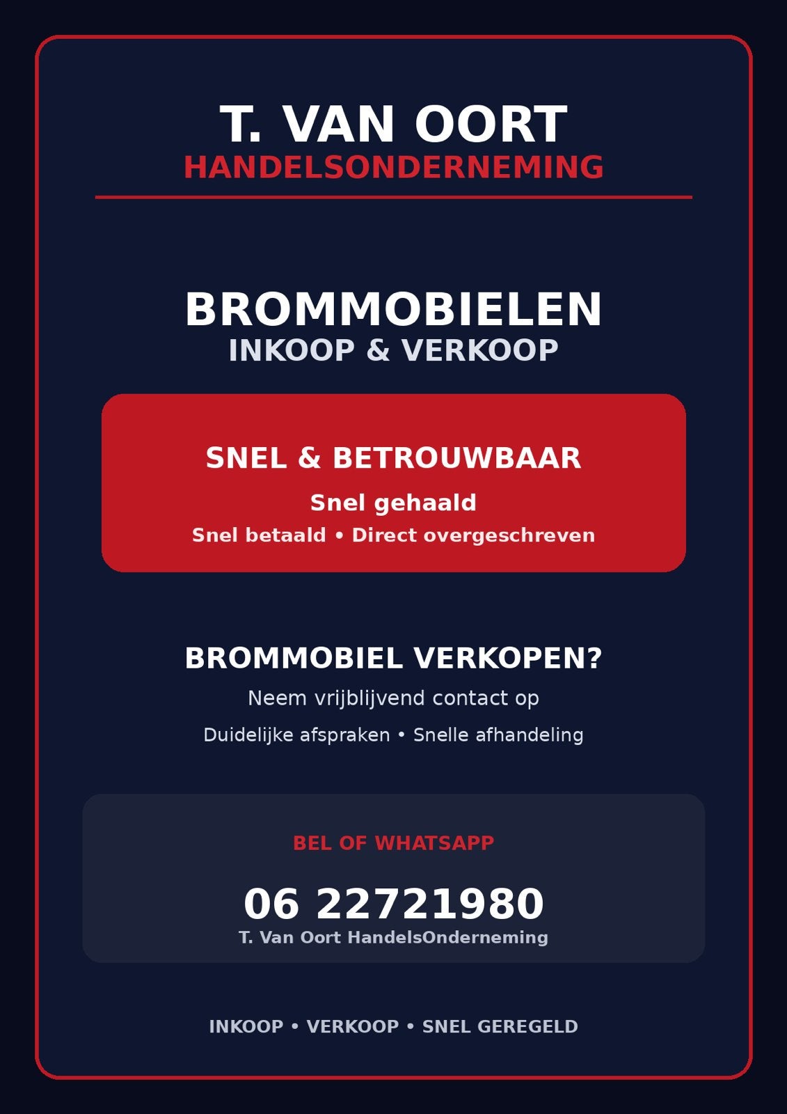 Brommobiellen gezocht alles aanbieden, Diversen, Ophalen, 46 km of meer, 16 km/u of meer